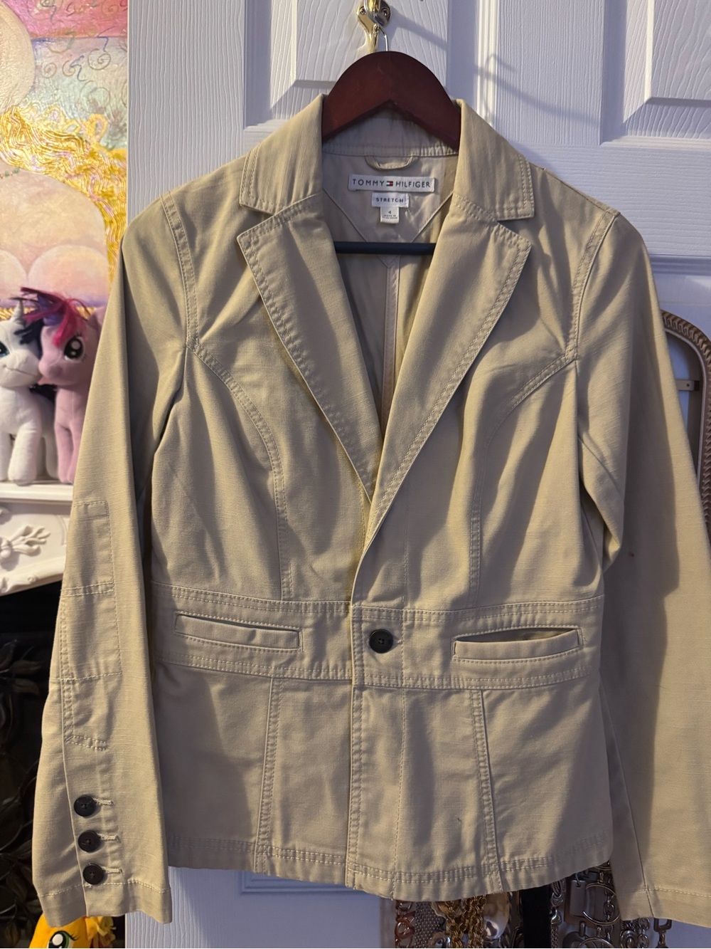 Tommy Hilfiger Beige Lightweight Casual Blazer Jacket